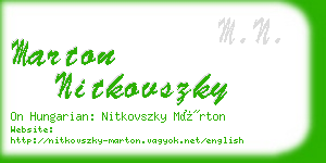 marton nitkovszky business card